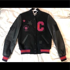 COACH Wool Leather Varsity Jacket w/ Patches